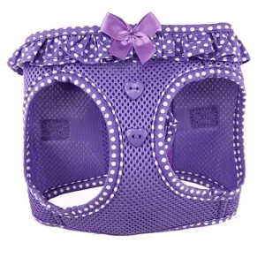 American River Dog Harness Paisley Purple Polka Dot