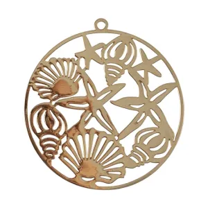 Brass Pendants - Ocean Theme - Pkg/4