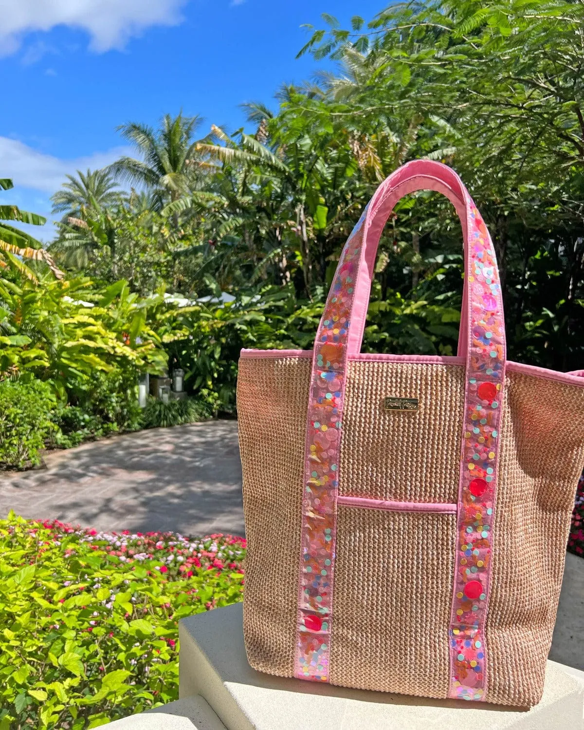 Bring On The Fun Woven Confetti Tote Bag