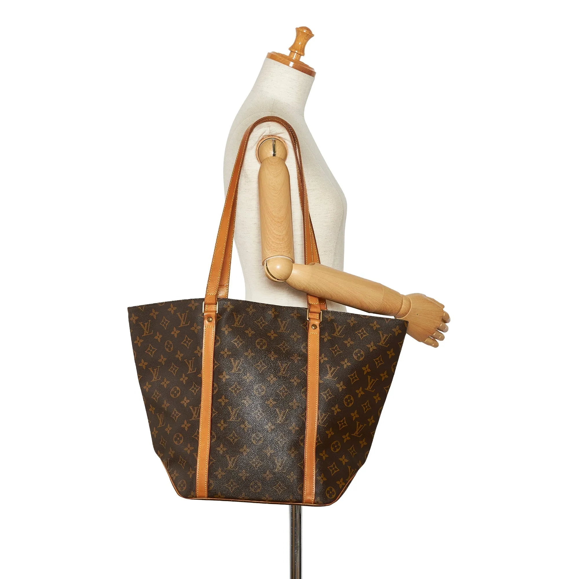 Brown Louis Vuitton Monogram Sac Shopping Tote Bag