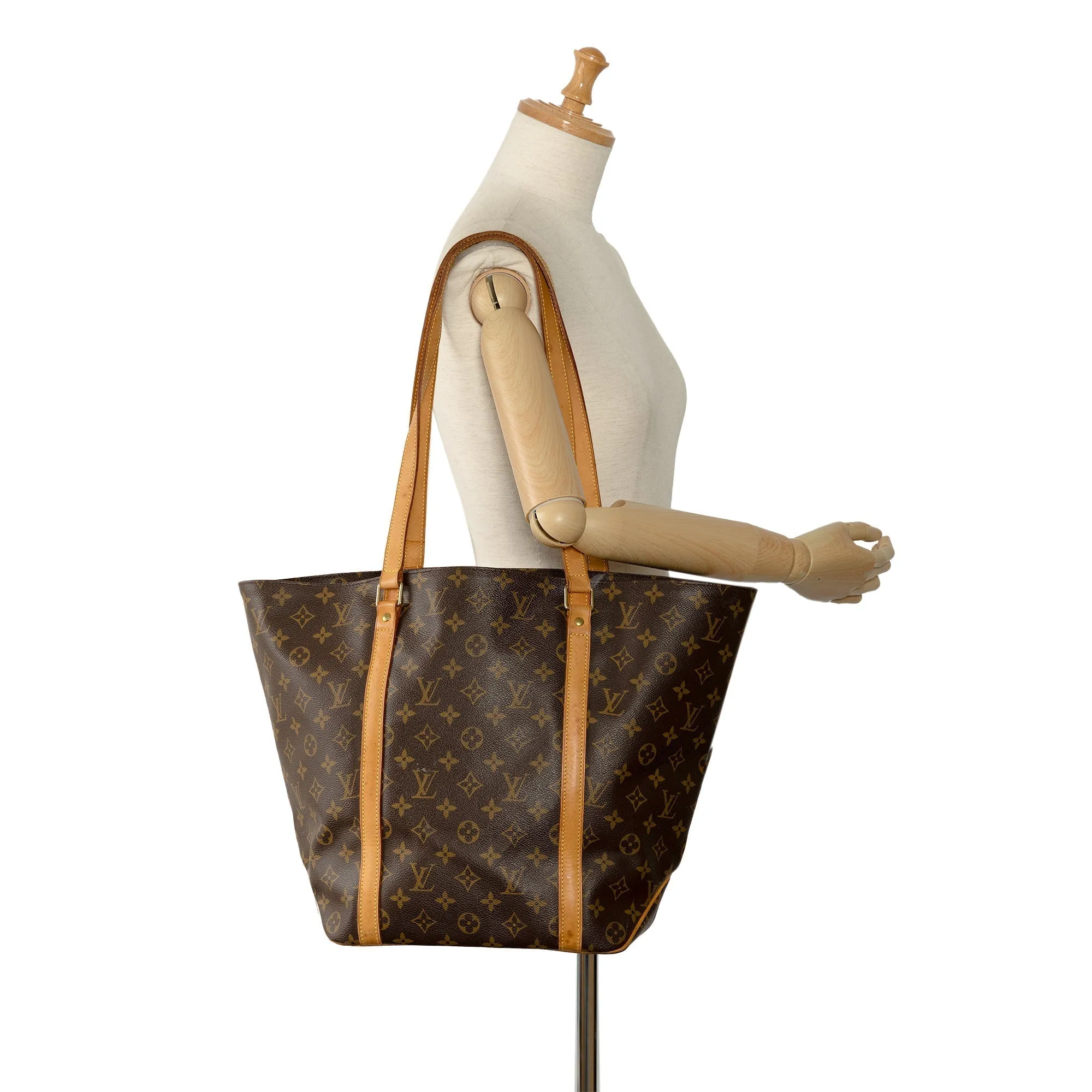 Brown Louis Vuitton Monogram Sac Shopping Tote Bag