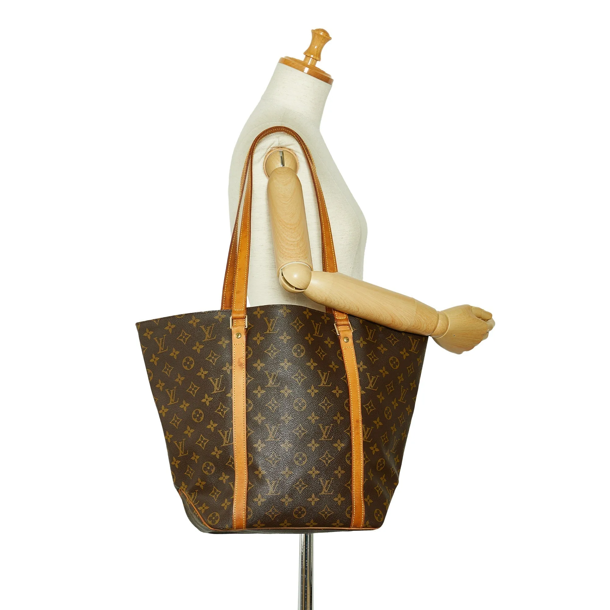 Brown Louis Vuitton Monogram Sac Shopping Tote Bag