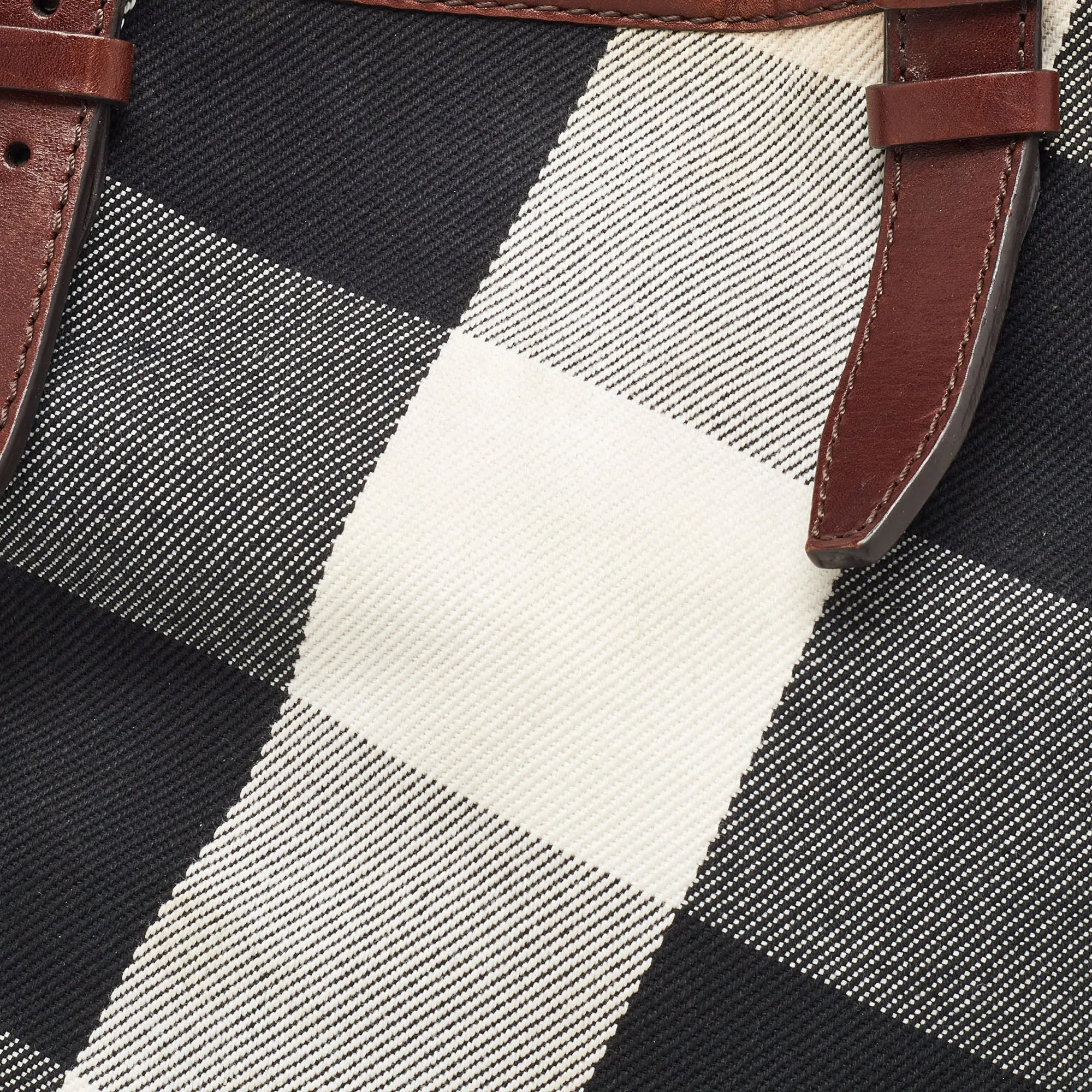 BURBERRY Multicolor Mega Check Canvas and Leather Tote