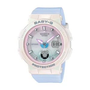 Casio Baby-G Beach Traveler Series Pastel Blue Resin Band Watch BGA250-7A3 BGA-250-7A3