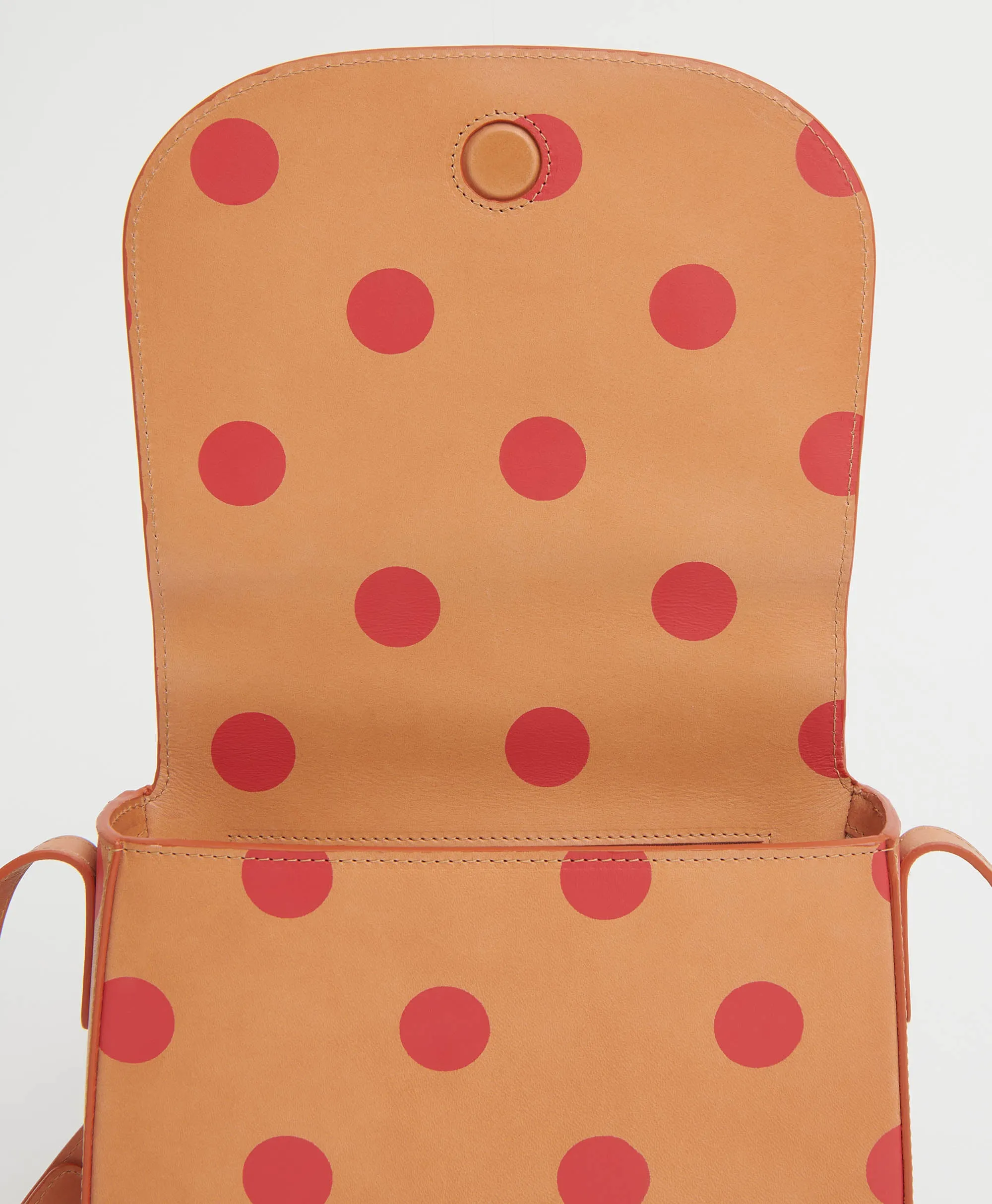 Classic Crossbody - Polka Dot - Cammello / Red Polka Dot