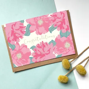 Congratulations (Peony) - Greetings Card