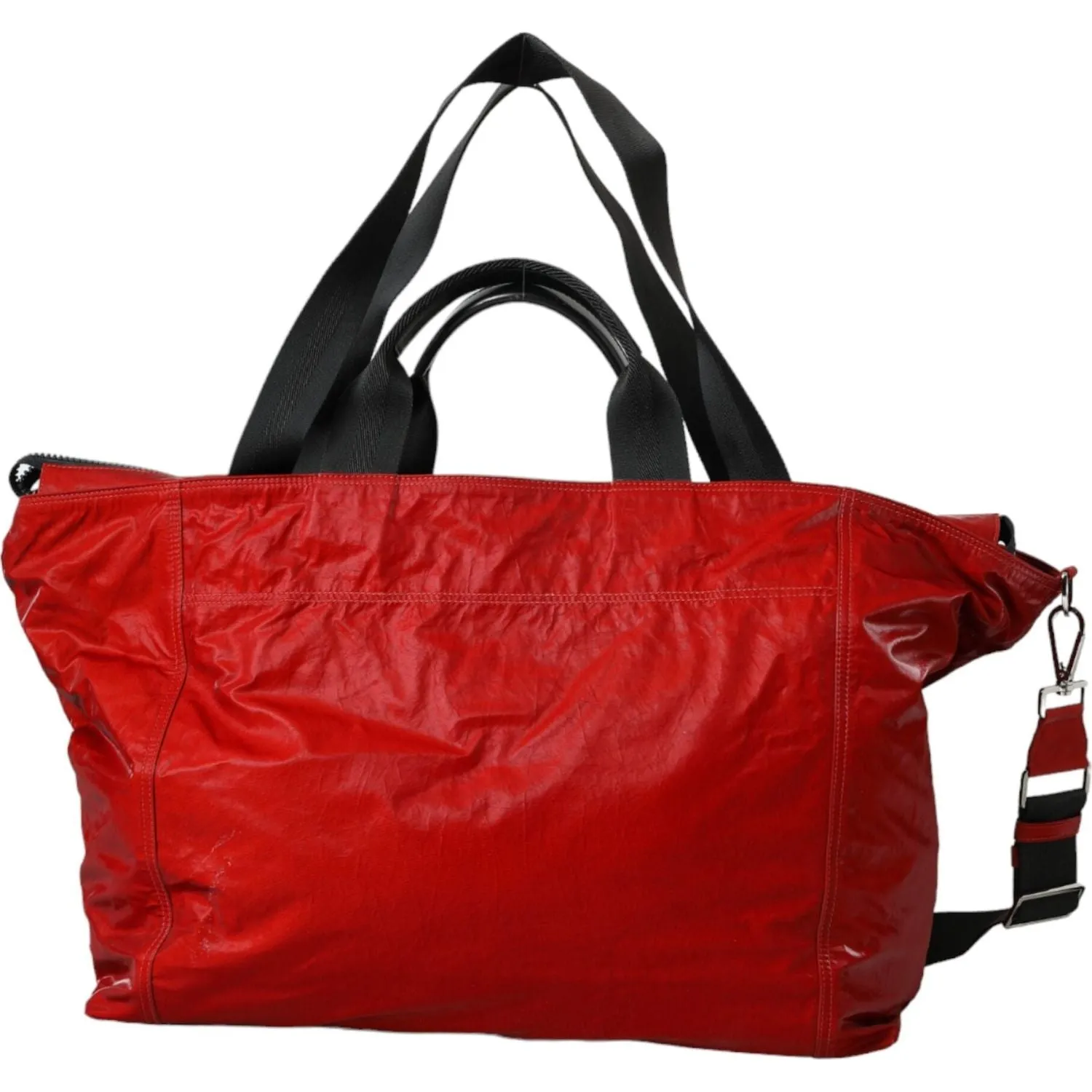 Dolce & Gabbana Red Nylon Calfskin Hand Shoulder Duffel Bag