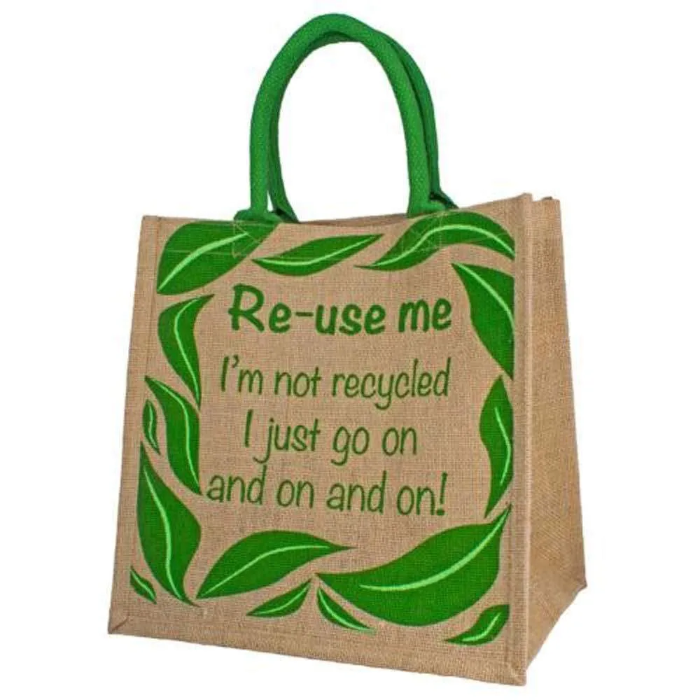 Medium Jute Shopping Bag by Shared Earth - Reuse Me