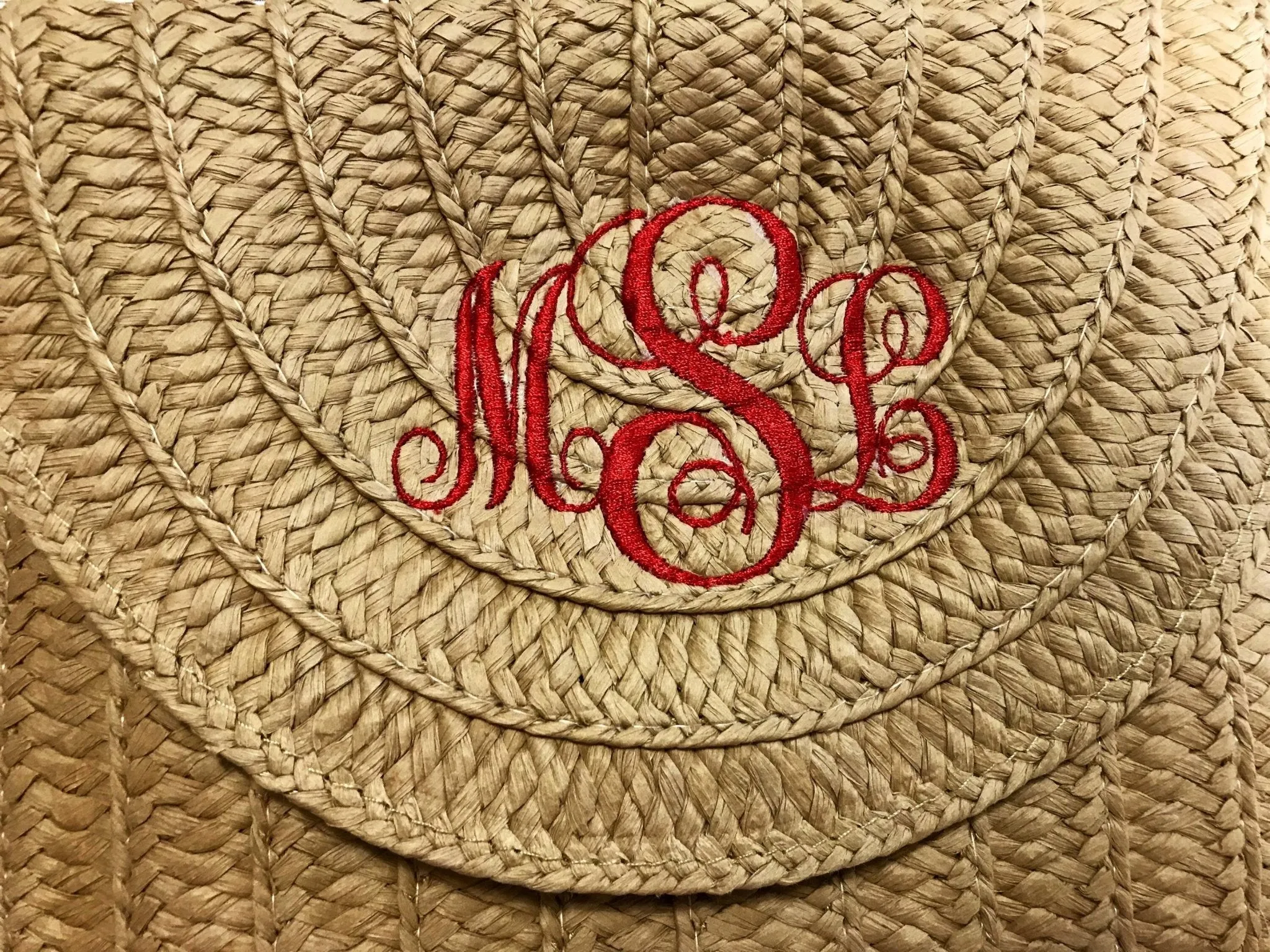 Monogram Summer Beach Straw Crossbody Wristlet Purse  Gift