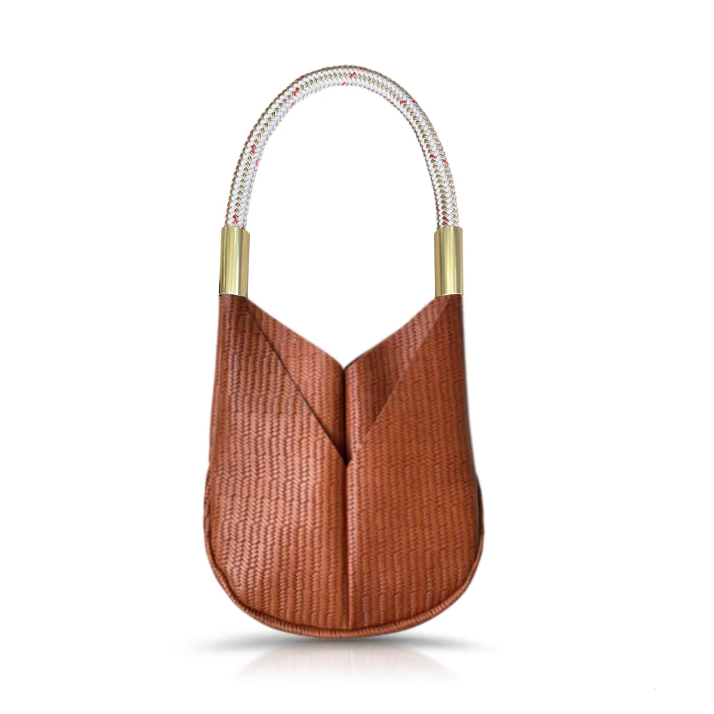 Original Wildwood Bag | Small in Brown Basketweave Leather