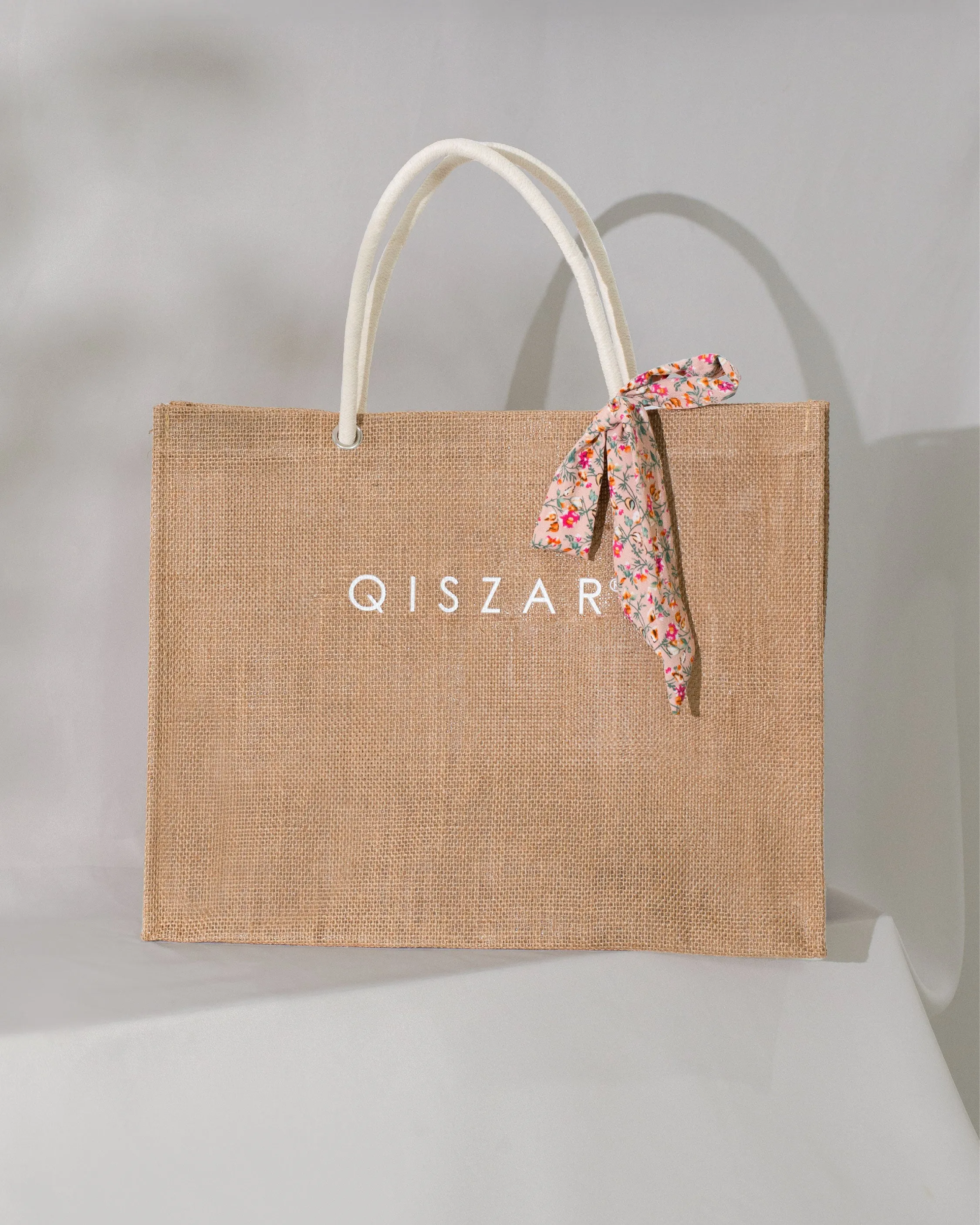 QISZAR JUTE BAG- BROWN