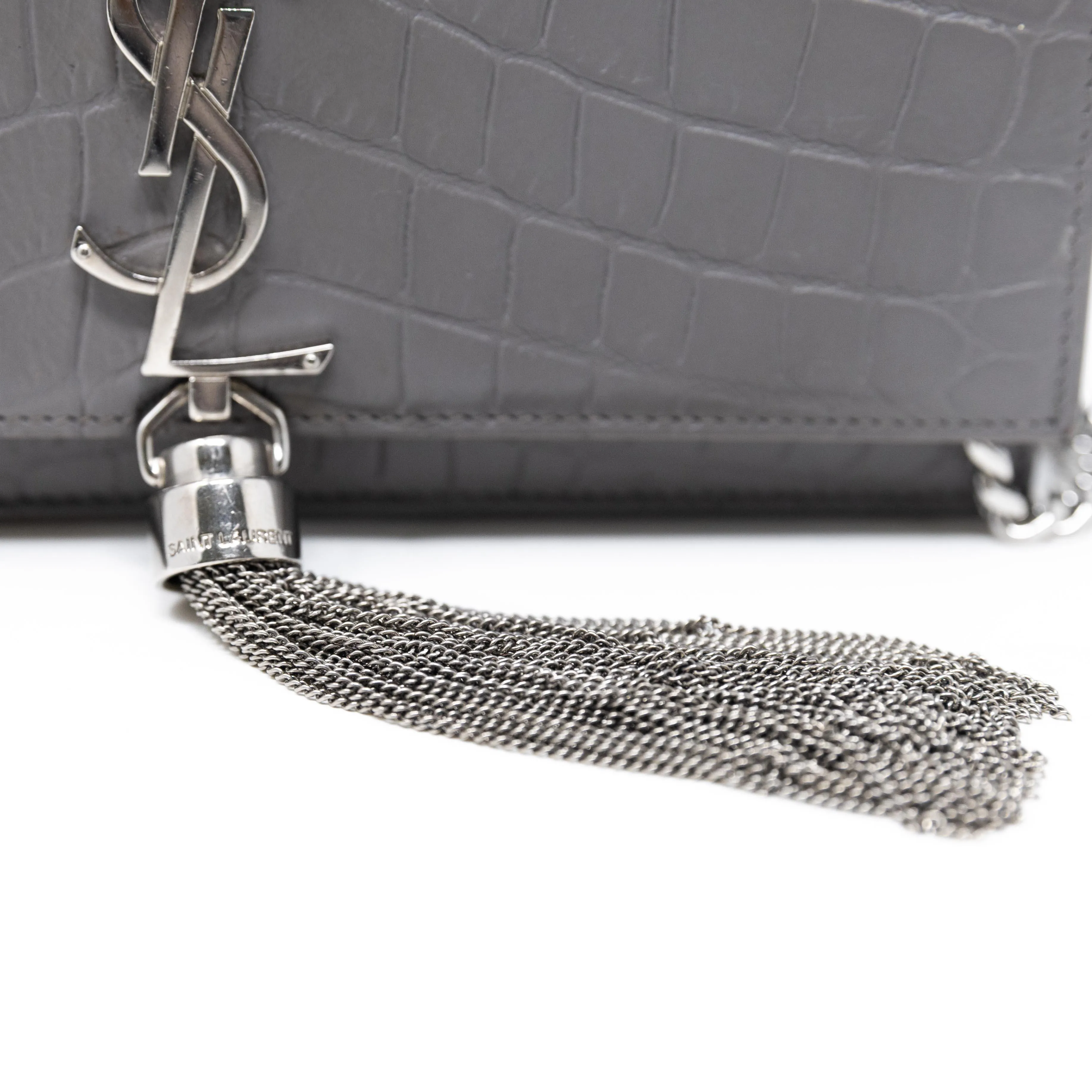 Saint Laurent Grey Small Kate Tassel Bag