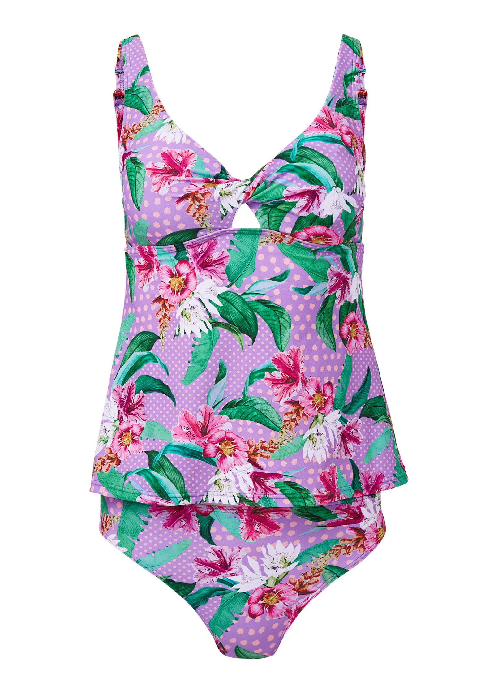 Twist Tankini Set - Polka Dot Jungle