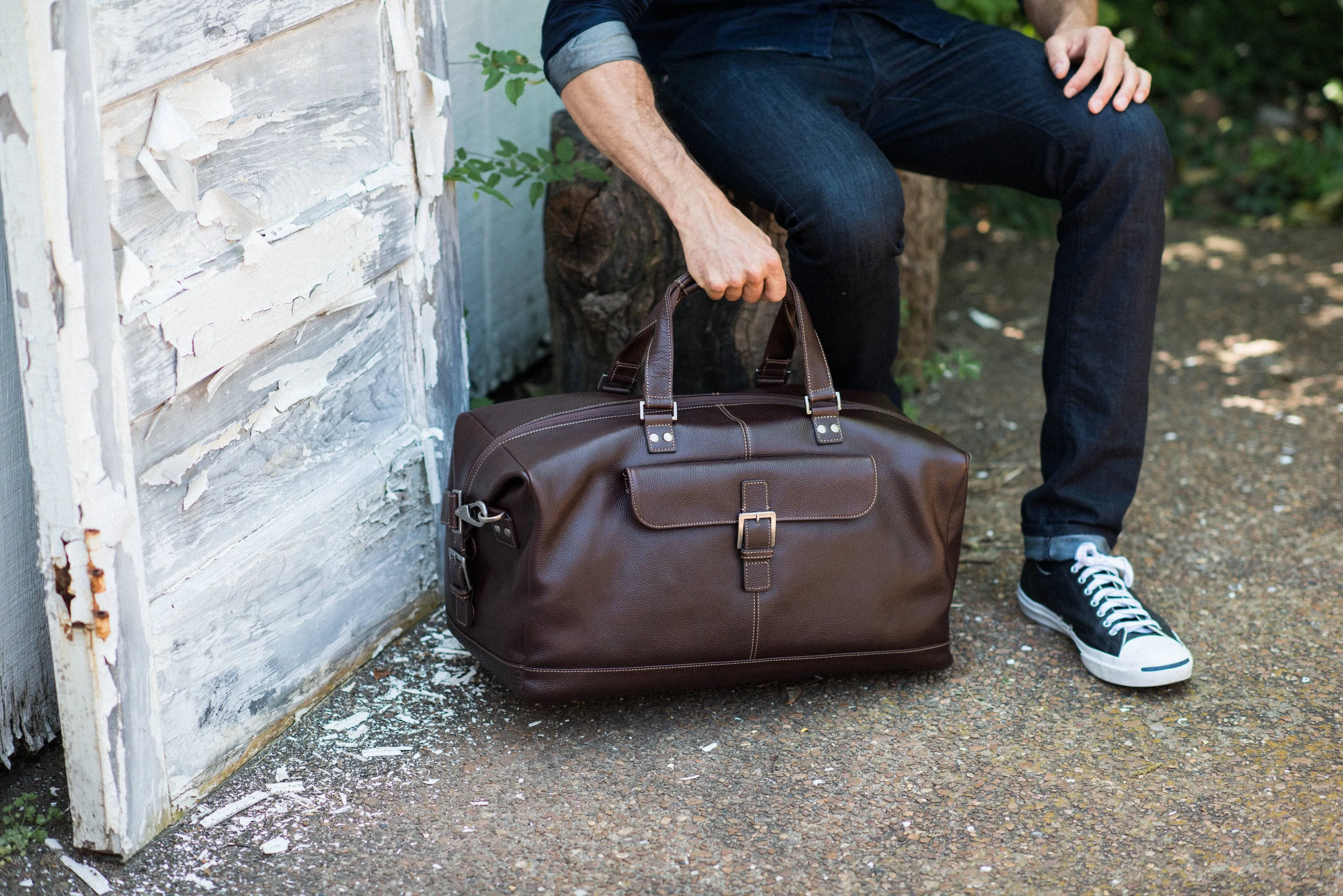 Tyler Leather Cargo Duffle Bag