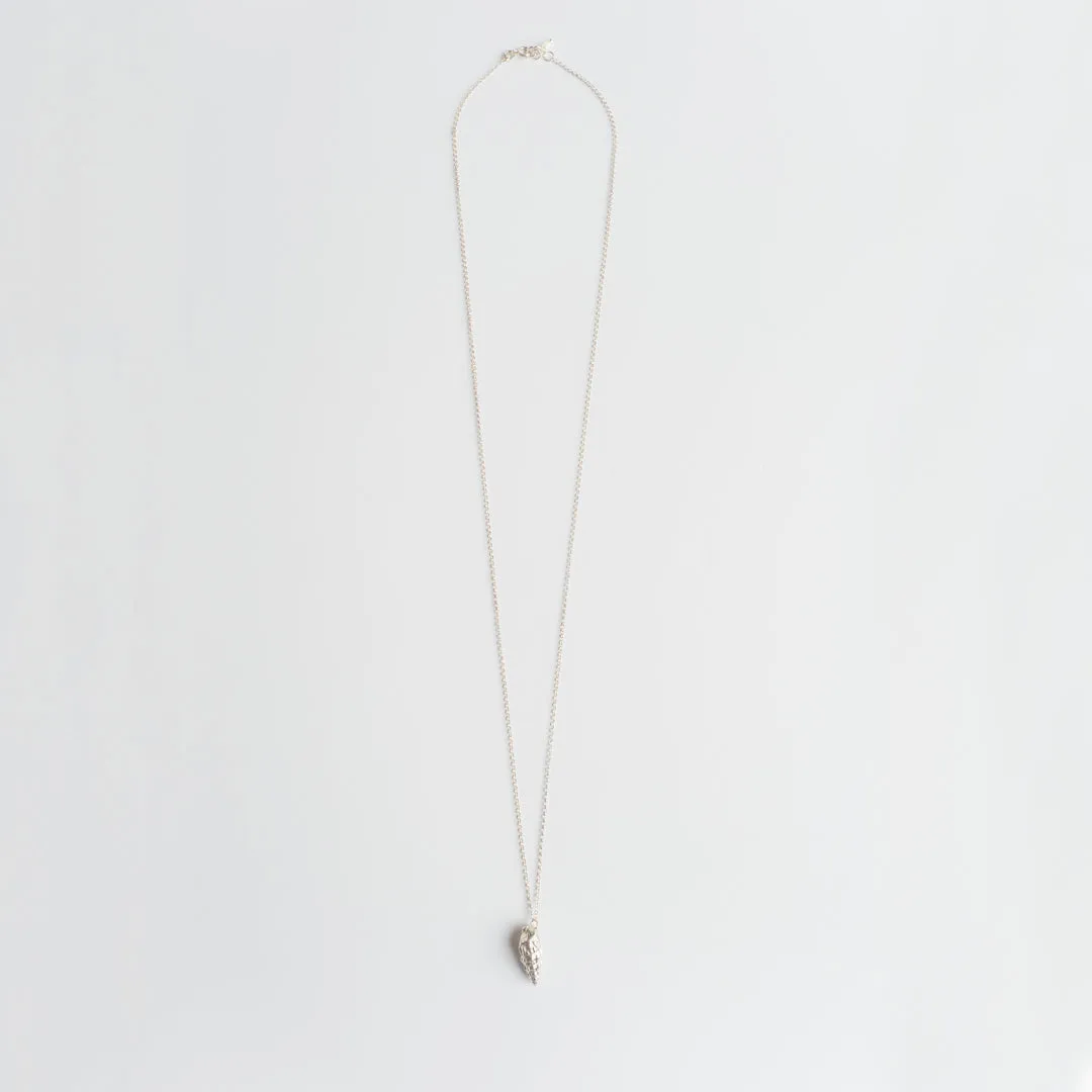 Wild seashell - long chain necklace - silver 925