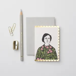 Woman In A Floral Dress Mini Card